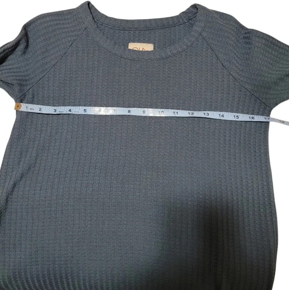 Chaser waffle knit teal long sleeve thermal top - Picture 7 of 7